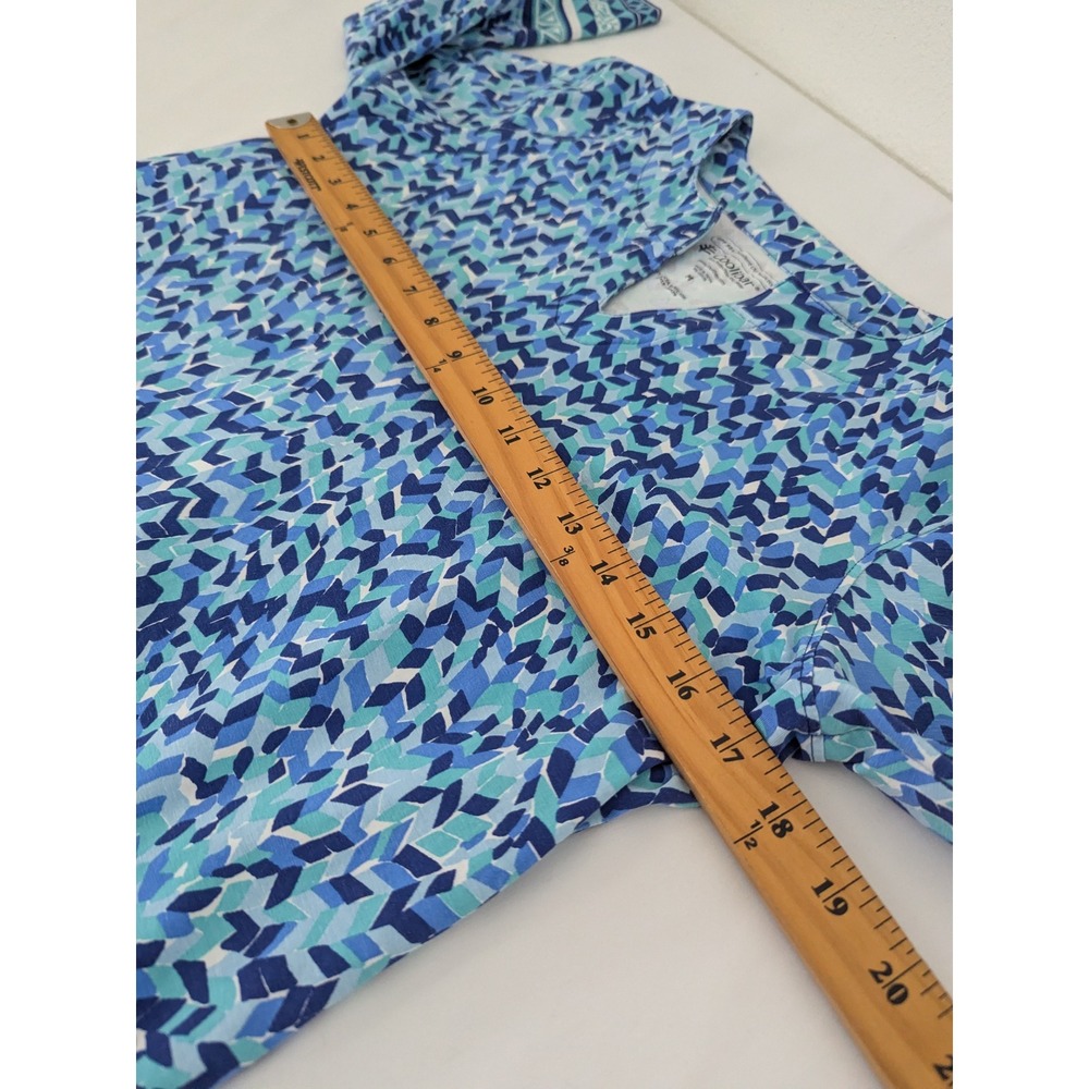 Coolibar St Lucia Tunic Top Blue Geometric UPF 50+ Bamboo Blend Size Medium - Picture 5 of 9